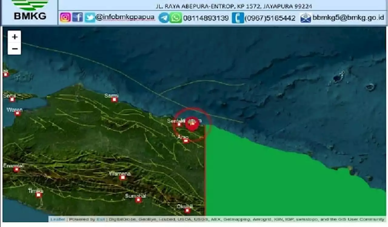 Jayapura Diguncang Gempa M 5,5, Warga Panik