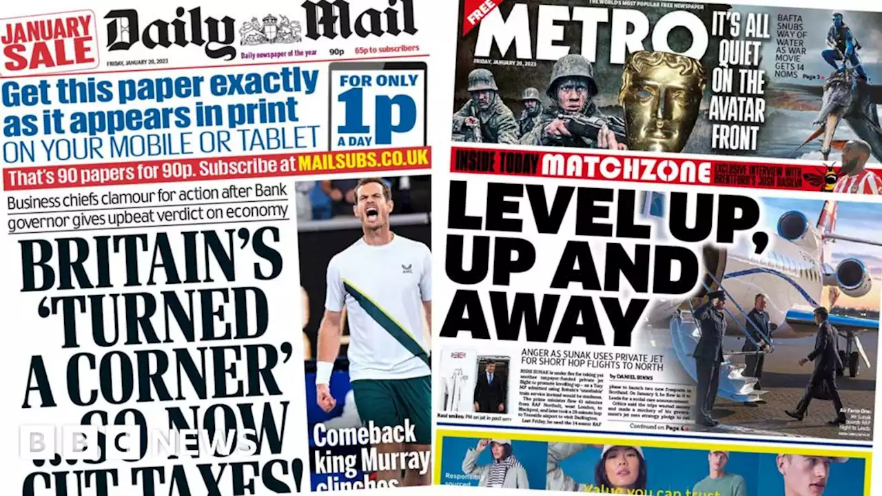 Newspaper headlines: 'Inflation corner turned' and levelling up anger