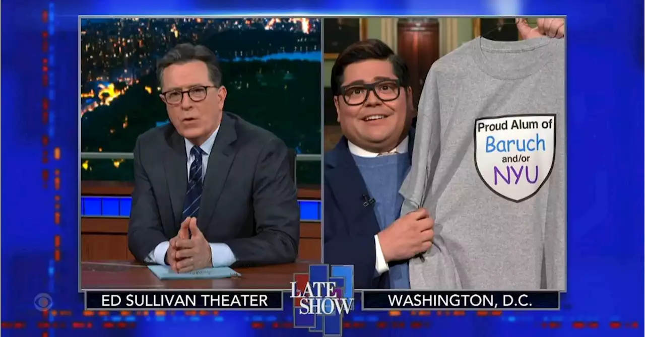 WWDITS Star Harvey Guillén Goes George Santos for Stephen Colbert