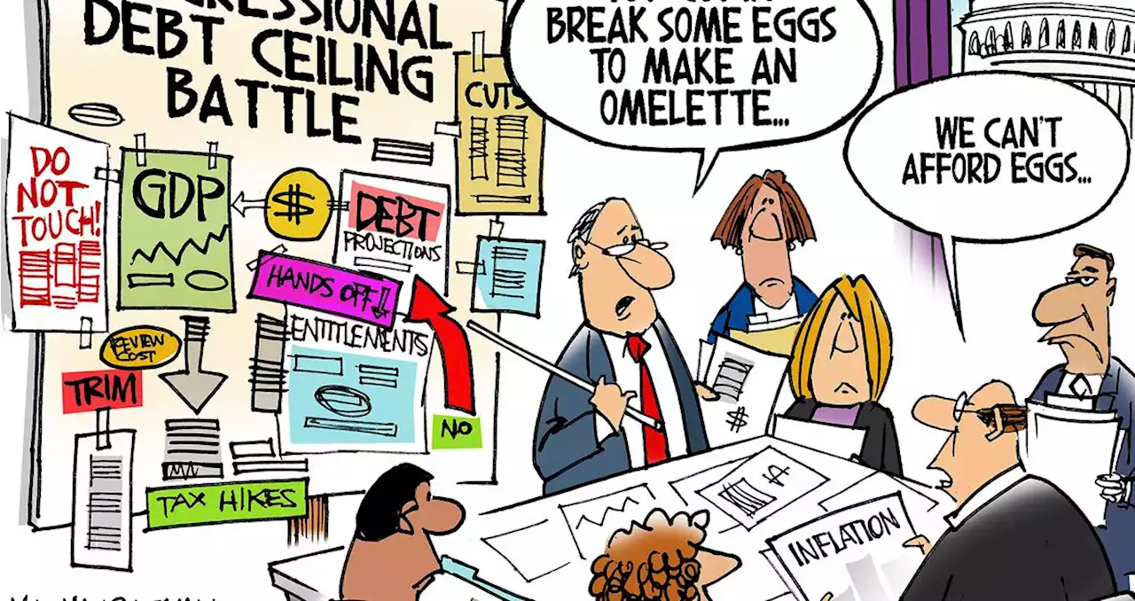 Editorial cartoon: Debt ceiling and eggs