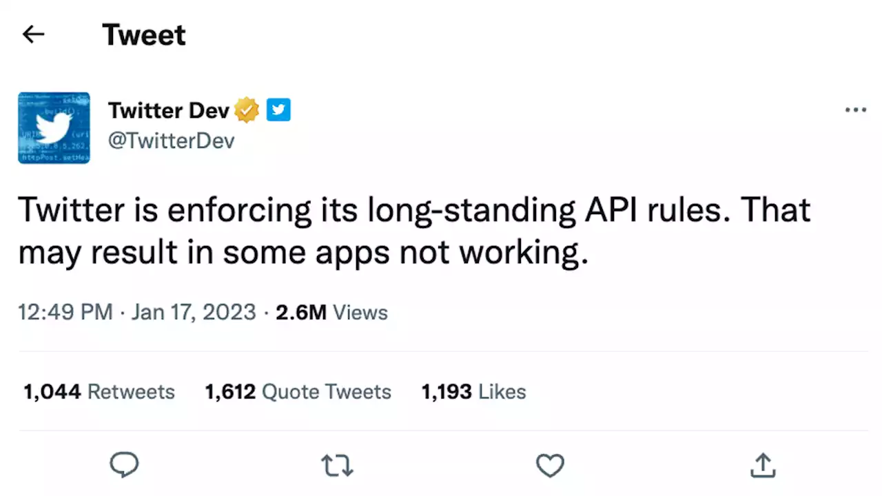 Twitter Quietly Changes Its Developer Agreement After Banning Third-Party Apps