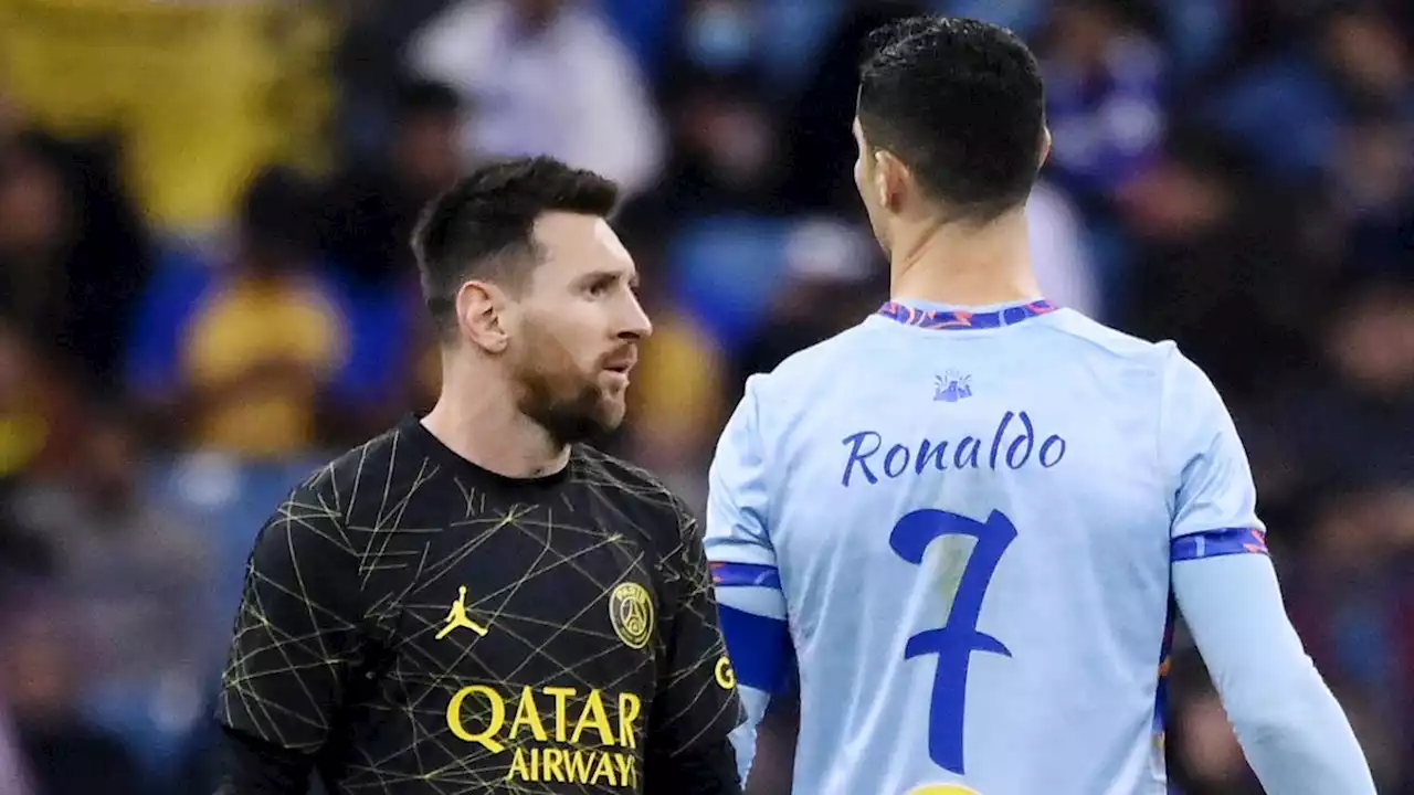 Cristiano Ronaldo Kegirangan usai Bertemu Lionel Messi di Laga Persahabatan Riyadh All Star vs PSG