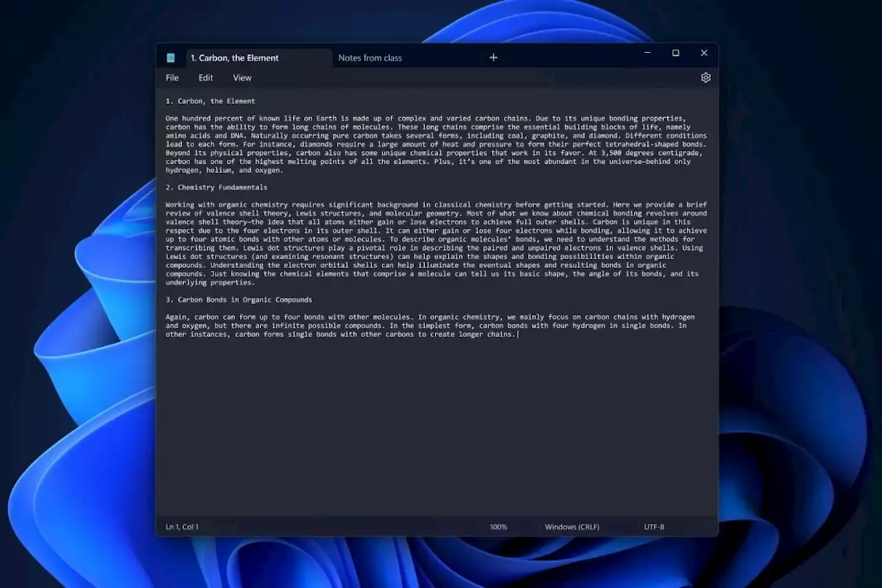 Microsoft testing Notepad tabs in Windows 11
