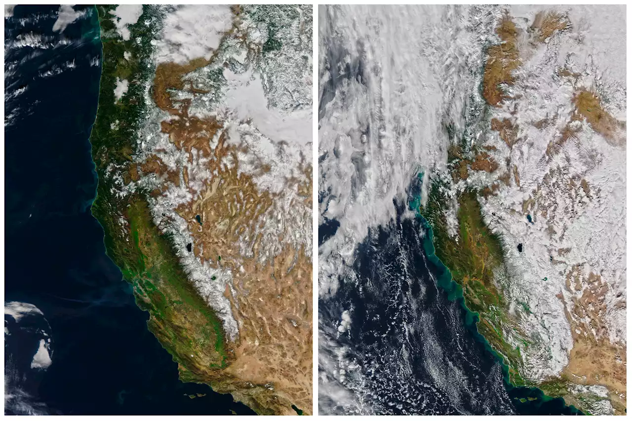 California rain flooding into ocean seen by NASA from space