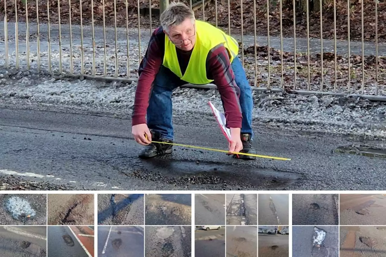 Councillors cover 20 miles to measure and report 35 potholes