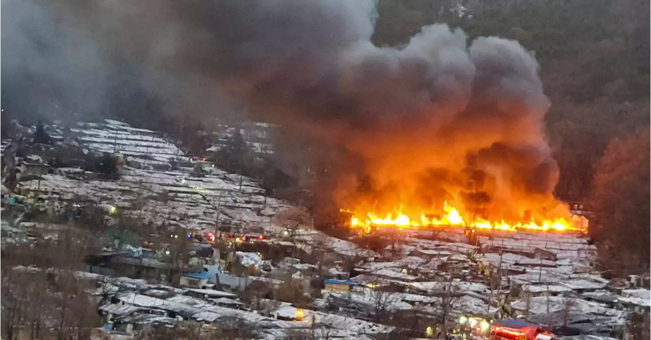 Hundreds evacuated as blaze erupts in slum next to Seoul's posh Gangnam district