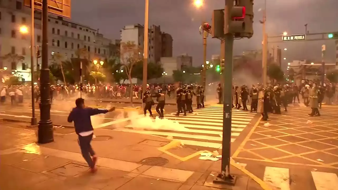 Thousands march on Peru's capital as unrest spreads, building set ablaze