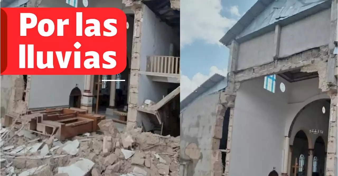 Se desplomó parte de una iglesia en Antioquia por fuertes lluvias