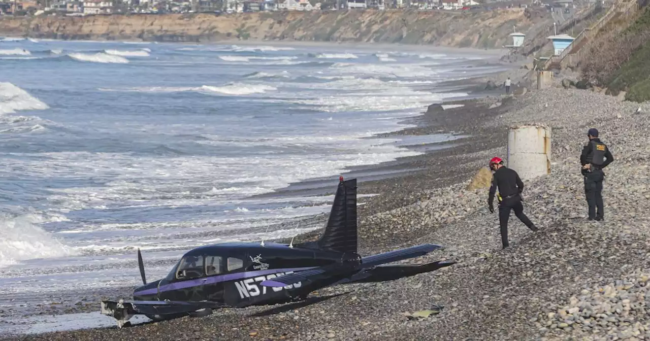 Pilot lands stricken aircraft in ocean off Carlsbad; no one hurt