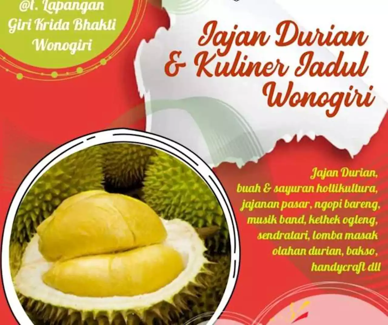 Siap-Siap! Ribuan Buah Durian dan Aneka Jajanan Tradisional Diobral di Wonogiri