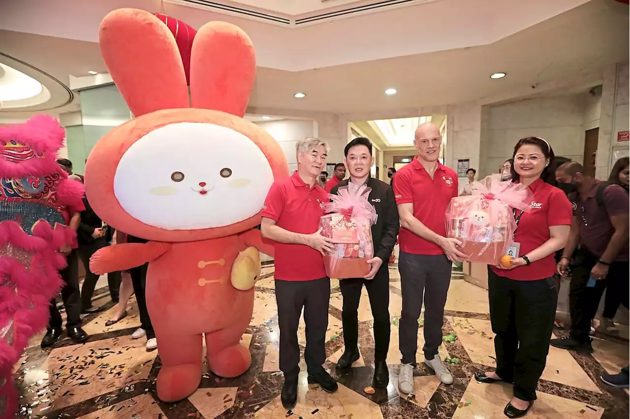 CNY mascot, movie cast spread cheer