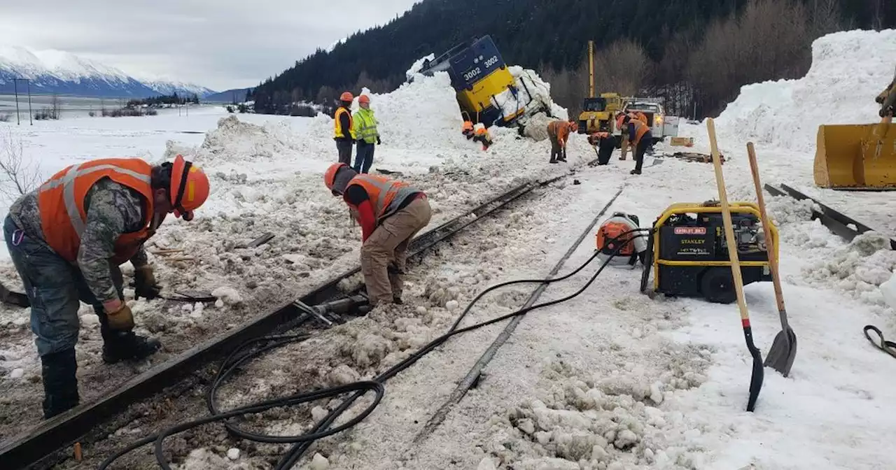 Alaska Railroad track reopens near Girdwood after avalanche debris derailed train