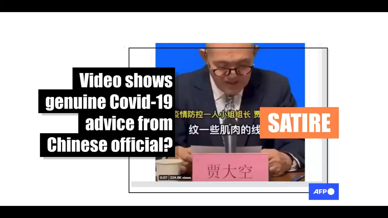 Satirical video misleadingly shared as genuine Covid-19 advice from Chinese official