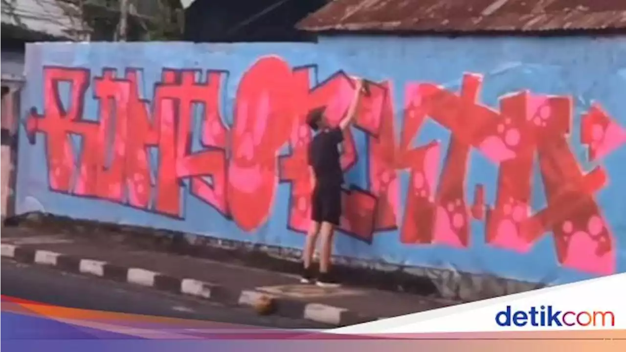 Viral Bule Corat-coret Tembok Rumah Warga di Kuta Utara