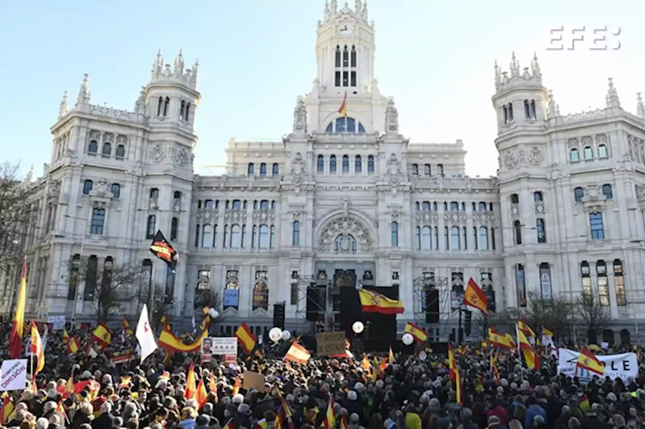 Manifestación contra el Gobierno de Pedro Sánchez en Madrid