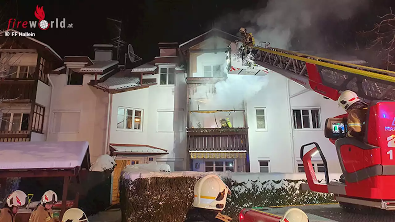 Sbg: Wohnungsbrand mit Personenrettung in Rif in Hallein