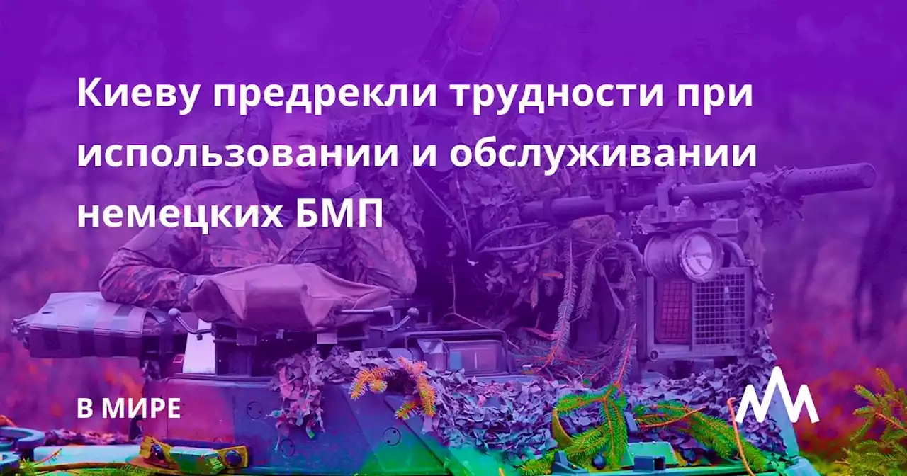 Киеву предрекли трудности при использовании и обслуживании немецких БМП