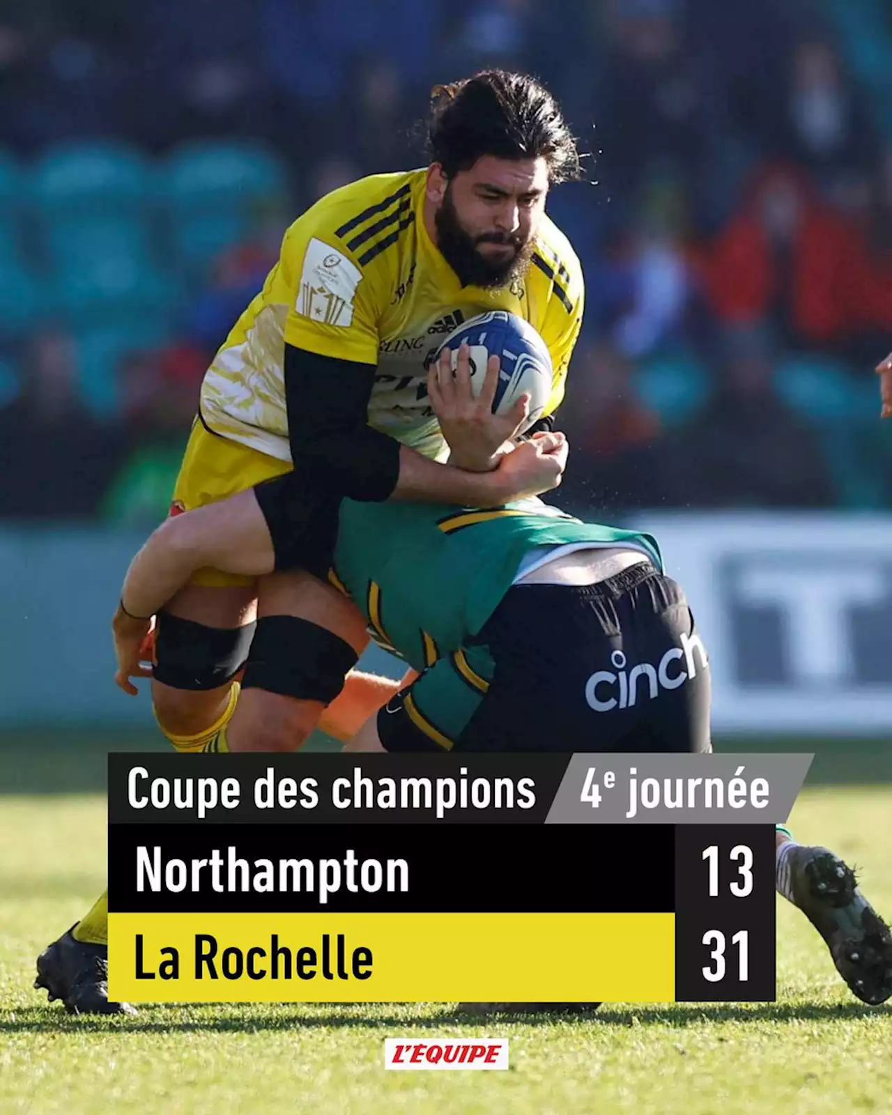 Résultat et résumé Northampton - La Rochelle, match en direct - Coupe des champions 2022-2023, 4e journée Poule B, samedi 21 janvier 2023