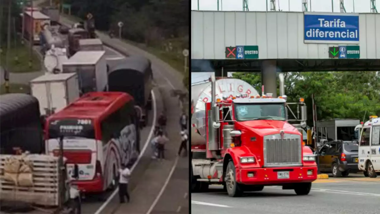 Bloqueo del peaje El Trapiche, en Barbosa continua y afecta desplazamiento de cientos