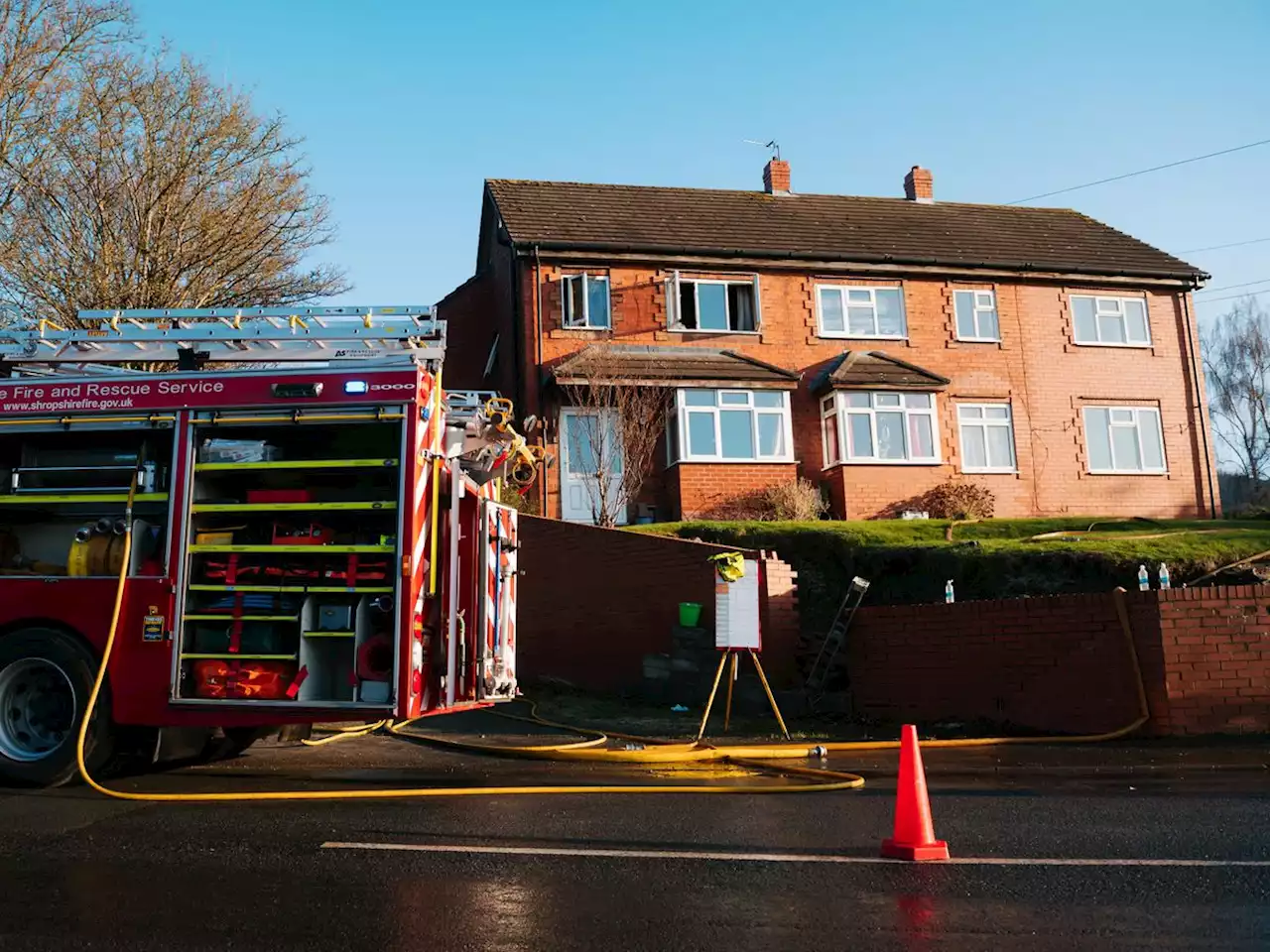 Fire crews called to house fire near Shrewsbury