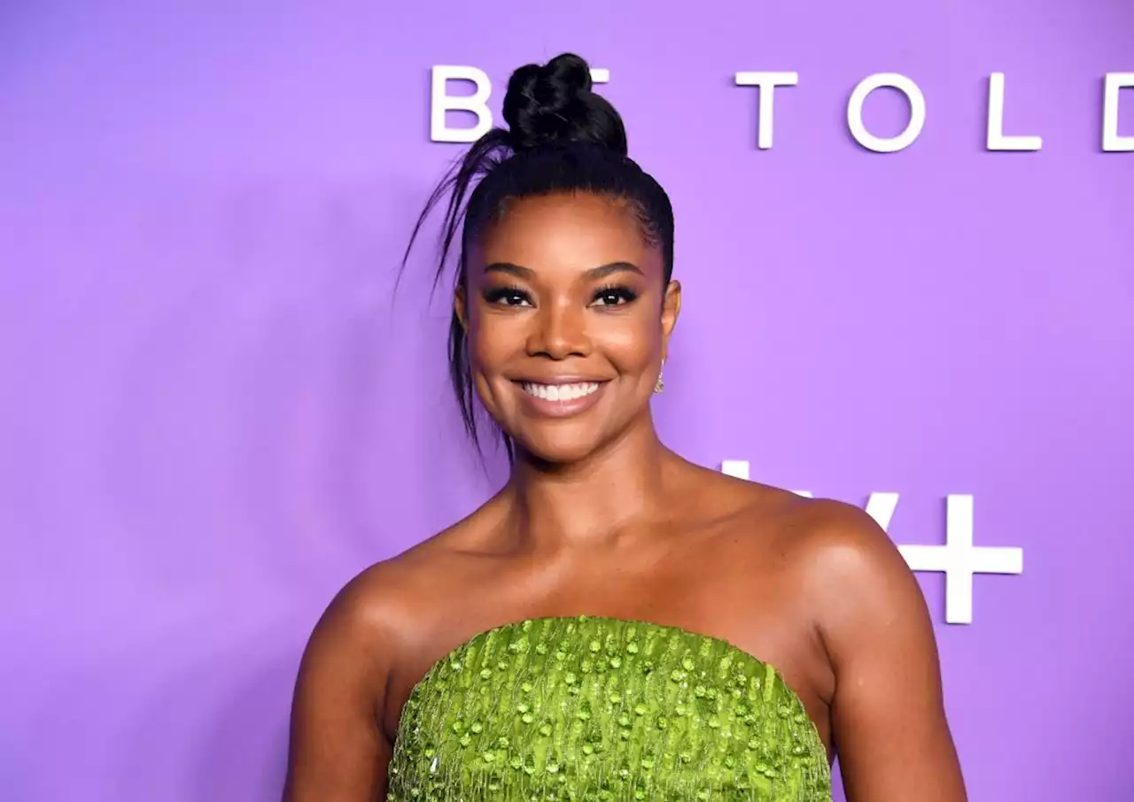 Gabrielle Union Gives Colorblocking Shimmering Details in Prada Maxi Dress at ‘Truth Be Told’ Premiere With Monochromatic Dwyane Wade