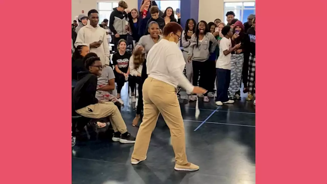 Teacher schools student in viral cafeteria dance battle