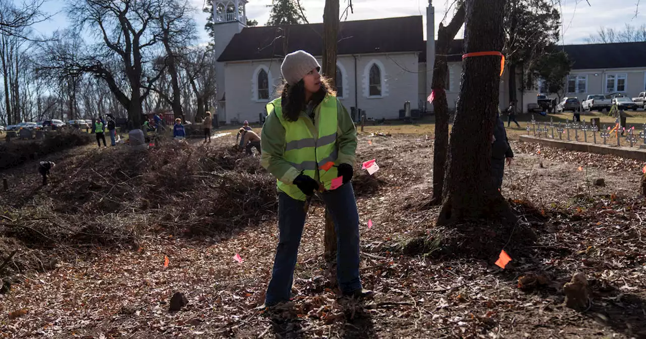 Forgotten cemetery gets cleanup as centuries-old Maryland church reckons with its history of slavery