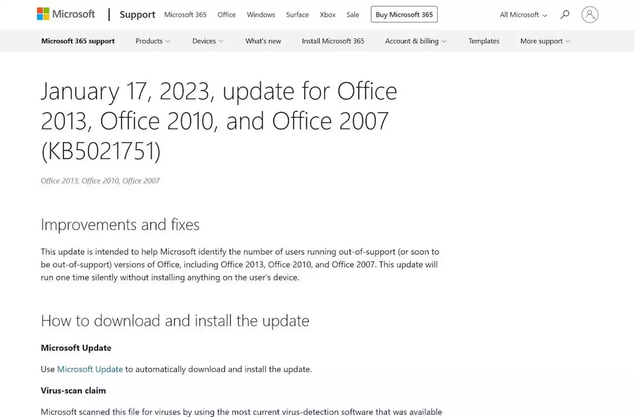 古いMicrosoft Office使っているかを調べるアップデート、静かに1度だけ実行 - トピックス｜Infoseekニュース