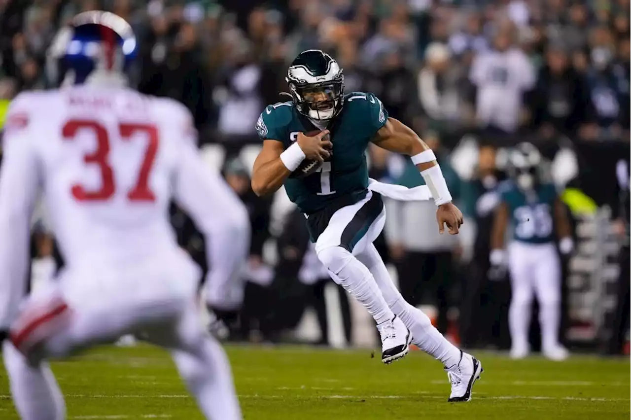 Hurts, Eagles pound Giants early, coast to NFC title game