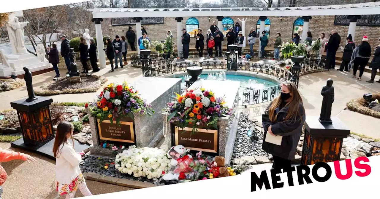 Lisa Marie Presley's grave adorned with flowers as she lays to rest next to son