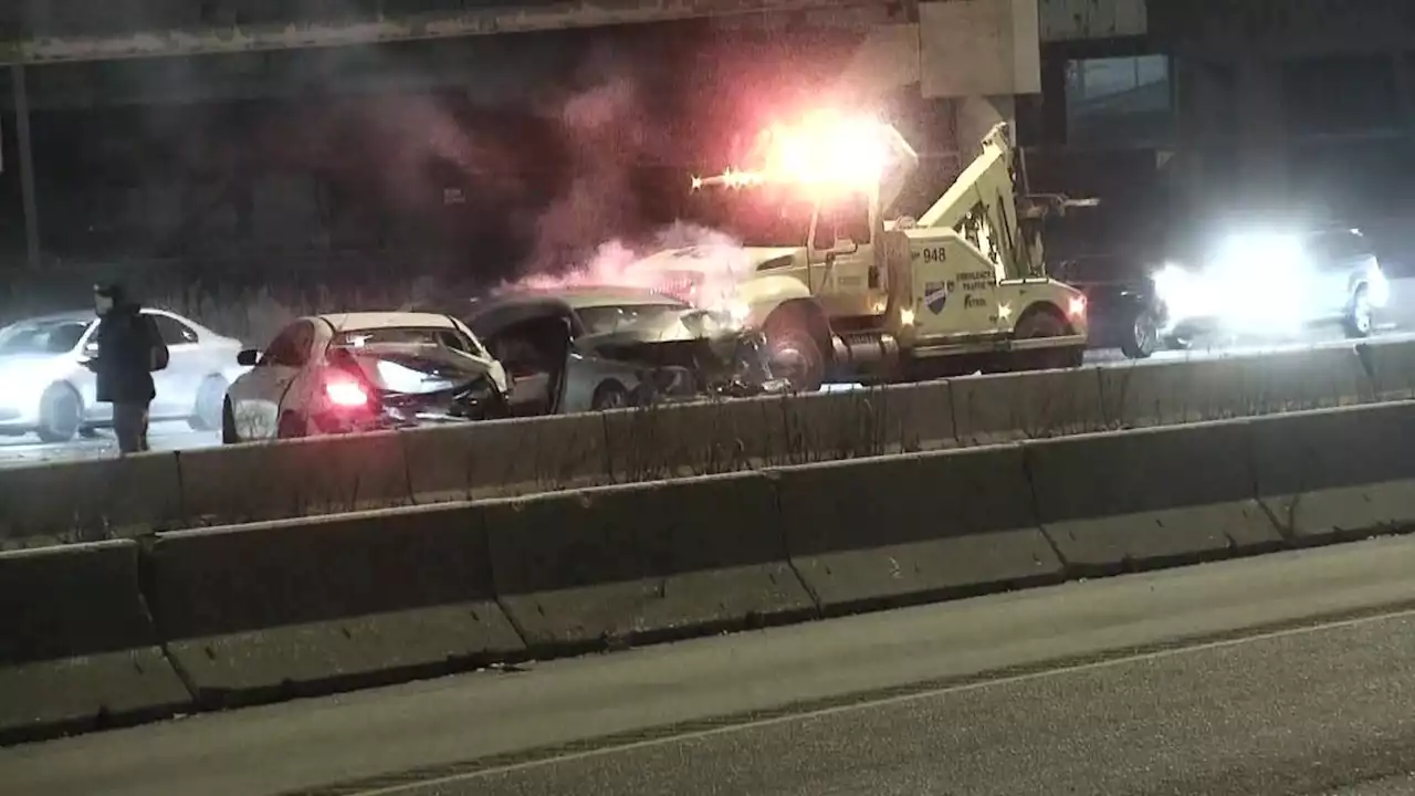 Person Killed After Vehicle Slams Into Fire Truck Responding to Crash on Stevenson Expressway