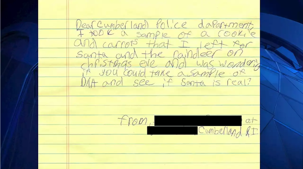 RI Girl Asks Police to Test Cookie, Carrots for DNA Proof of Santa