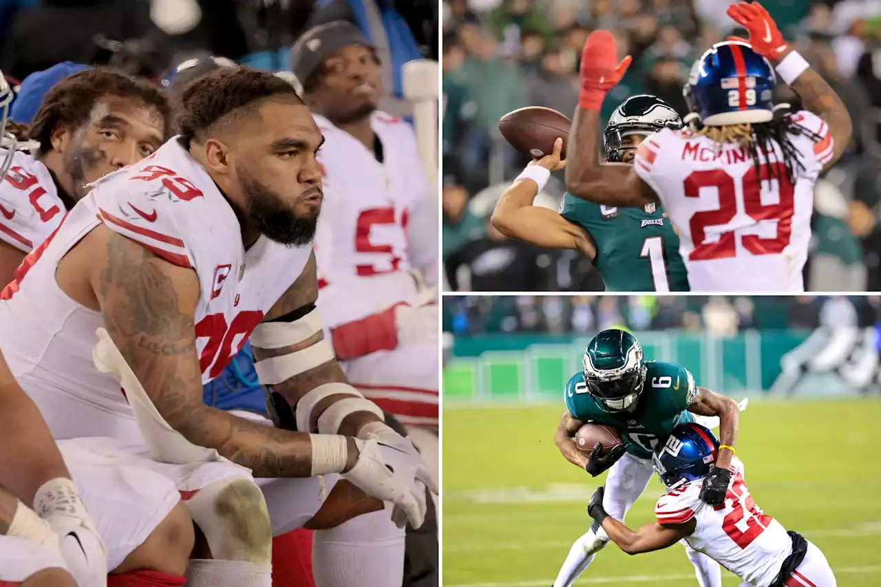 Giants’ returning defensive trio makes little impact during Eagles blowout