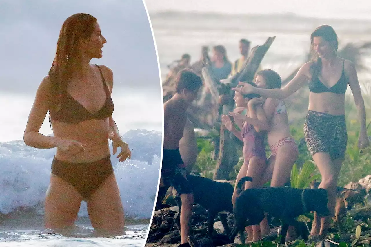 Gisele Bündchen takes ocean dip with mystery couple in Costa Rica