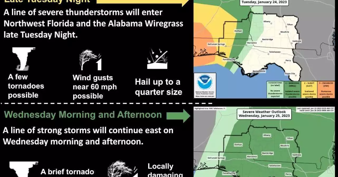 Wiregrass braces for severe storms, possible tornadoes Tuesday into Wednesday