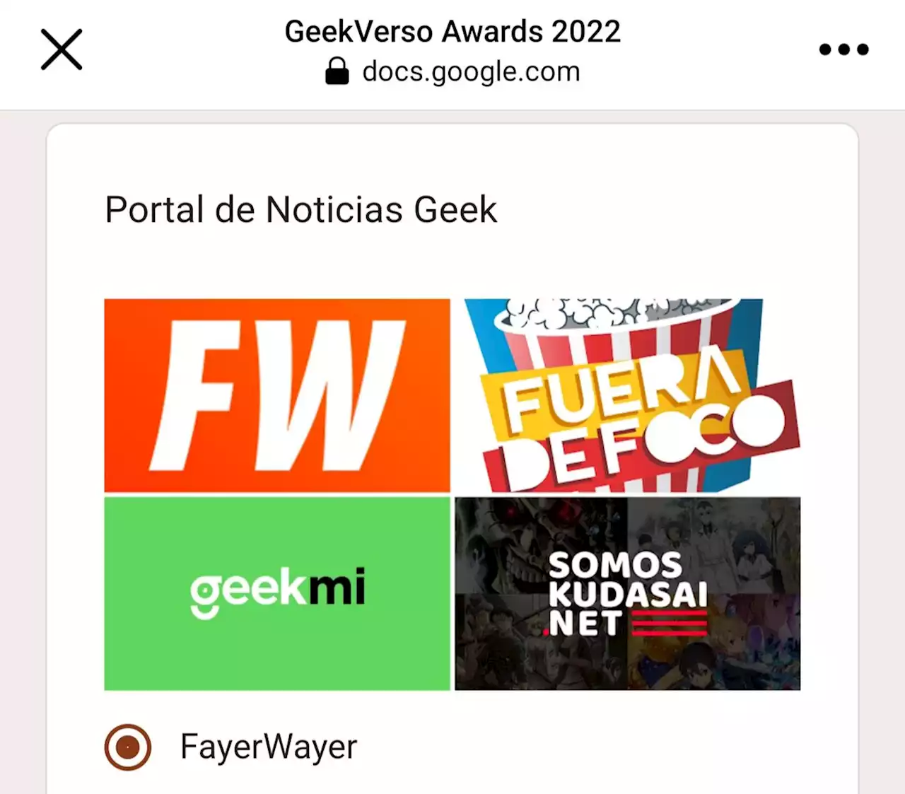 GeekVerso Awards 2022