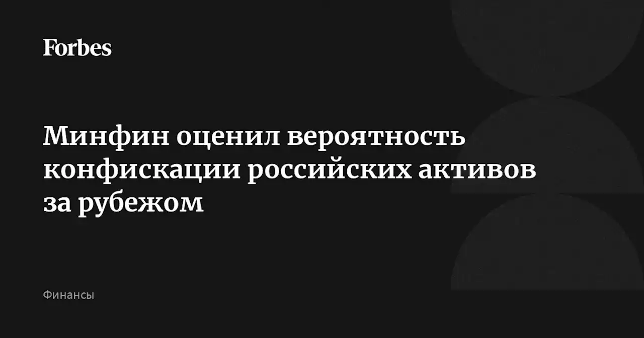 Минфин оценил вероятность конфискации российских активов за рубежом