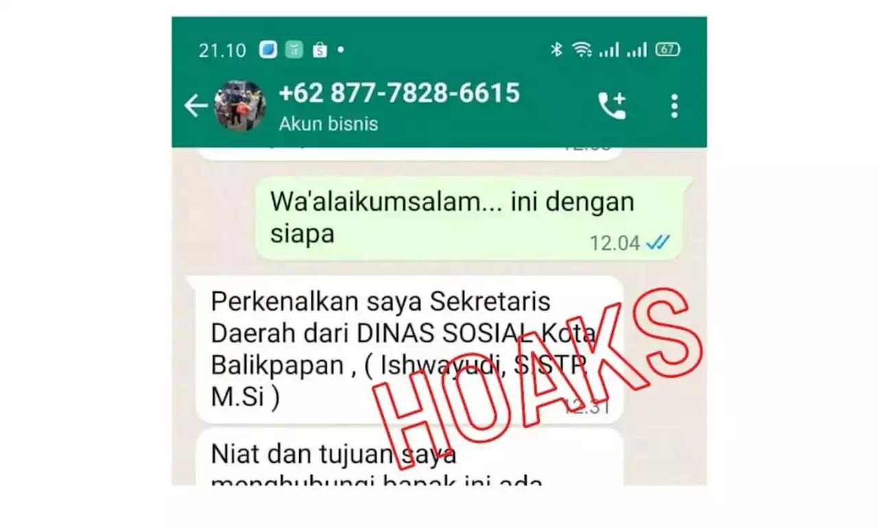 Beredar Modus Penipuan Mencatut Dinsos Balikpapan, Menyasar Pengurus Masjid