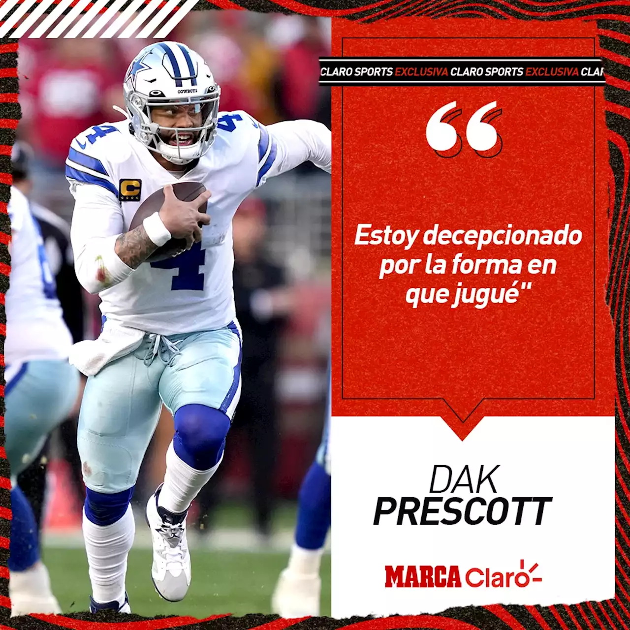 Prescott, sin excusas por la derrota de los Cowboys: 'Estoy decepcionado por la forma en que jugué'