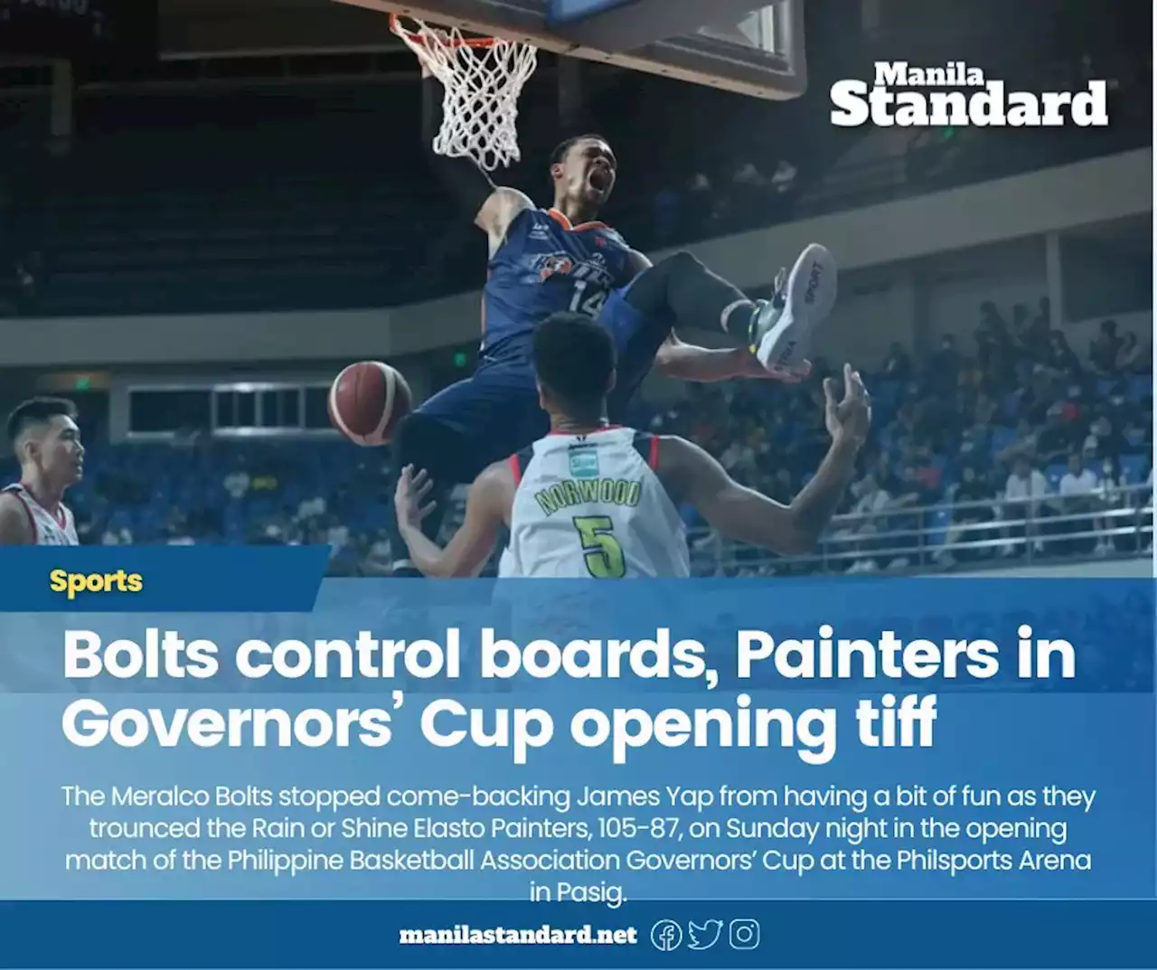 Bolts control boards, Painters in Governors’ Cup opening tiff