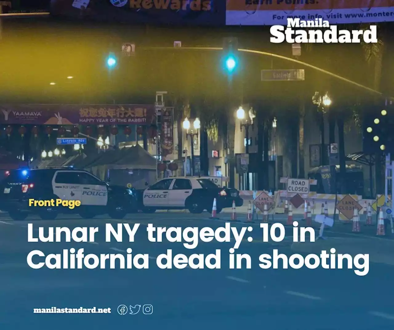 Lunar NY tragedy: 10 in California dead in shooting