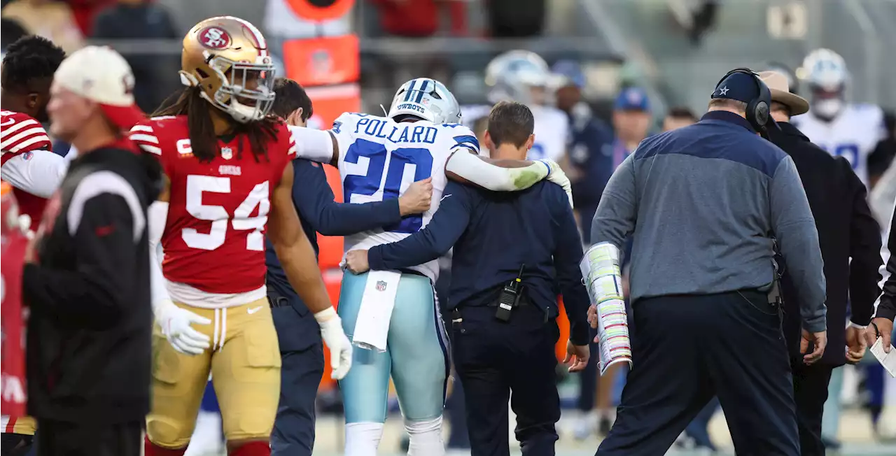 Cowboys' Tony Pollard Ruled Out of Divisional Round Game With High Ankle Sprain