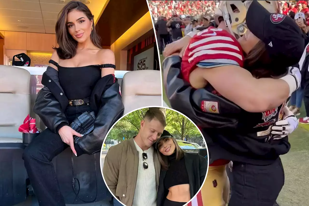 Olivia Culpo embraces Christian McCaffrey before 49ers’ playoff clash vs. Cowboys