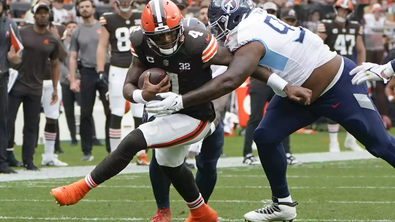 Browns QB Deshaun Watson sitting out with shoulder injury, rookie Thompson Robinson starts vs Ravens