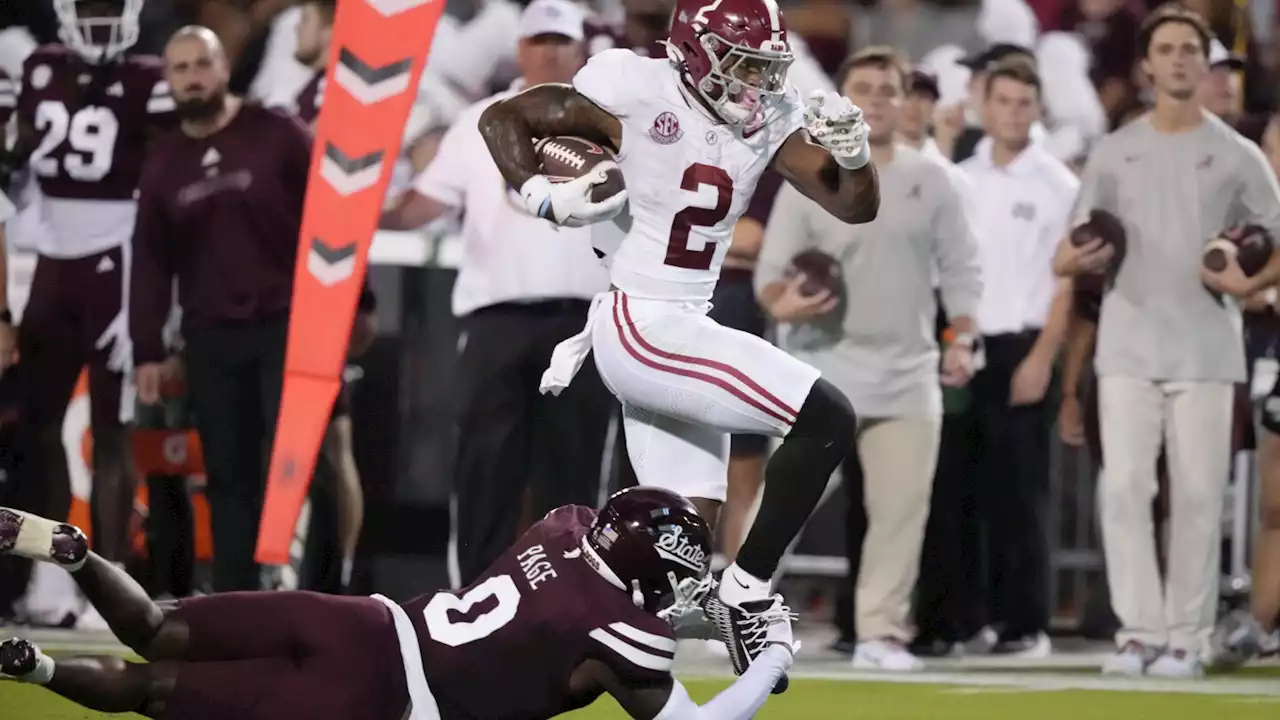 No. 12 Alabama beats Mississippi State for 16th straight time, 40-17 in Starkville