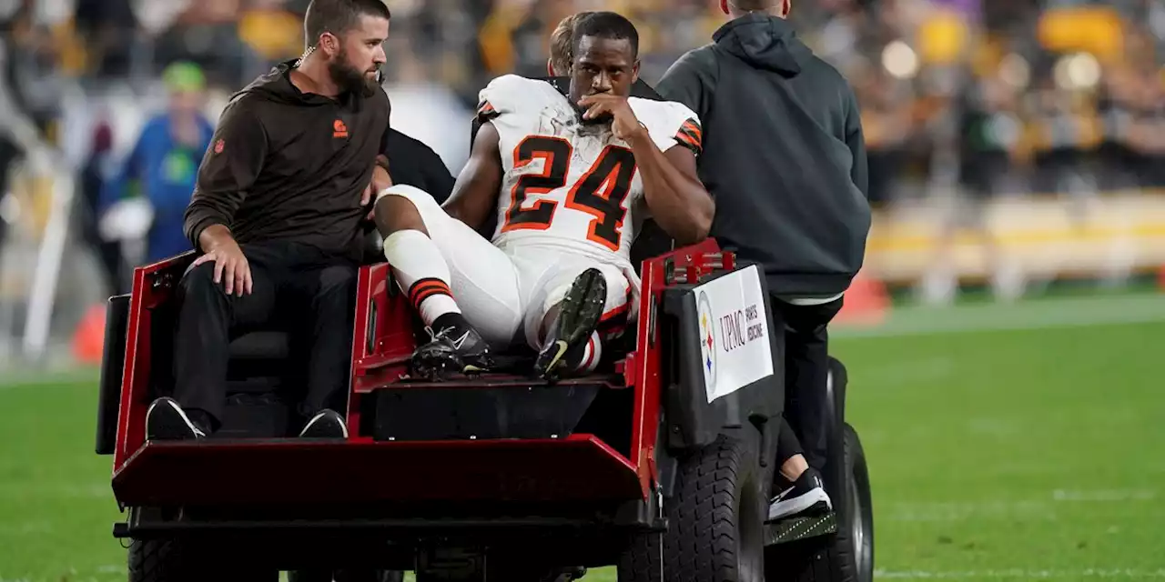 Browns say Chubb’s 1st surgery went well, may play in 2024