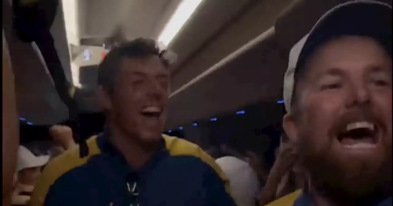 Watch Rory McIlroy leads 'Usa is terrified' sing-song after Ryder Cup glory