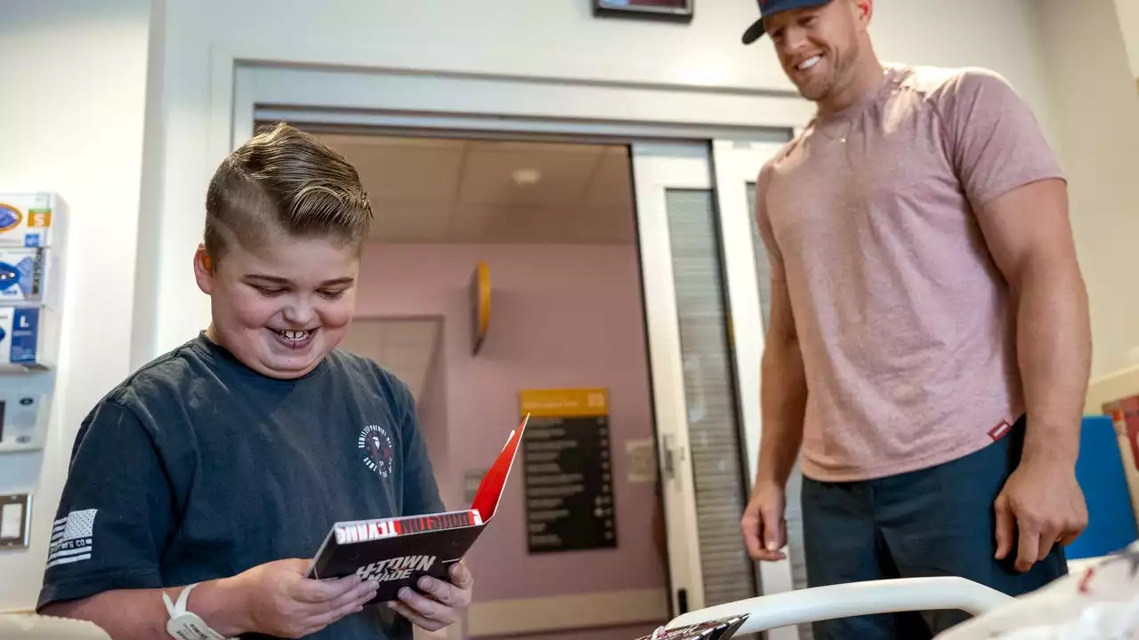 J.J. Watt visits heart patients at Texas Children’s Hospital