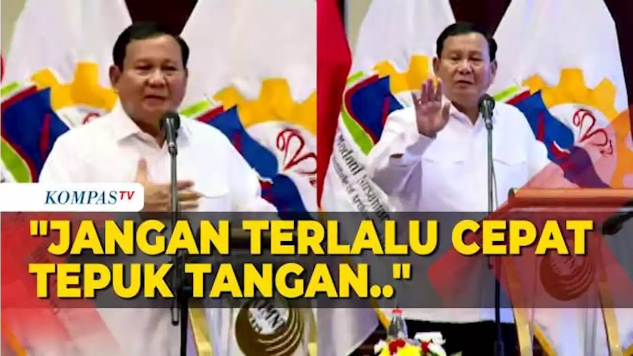 Prabowo Tegur Hadirin Terlalu Cepat Tepuk Tangan Saat Bicara di Seminar IMN