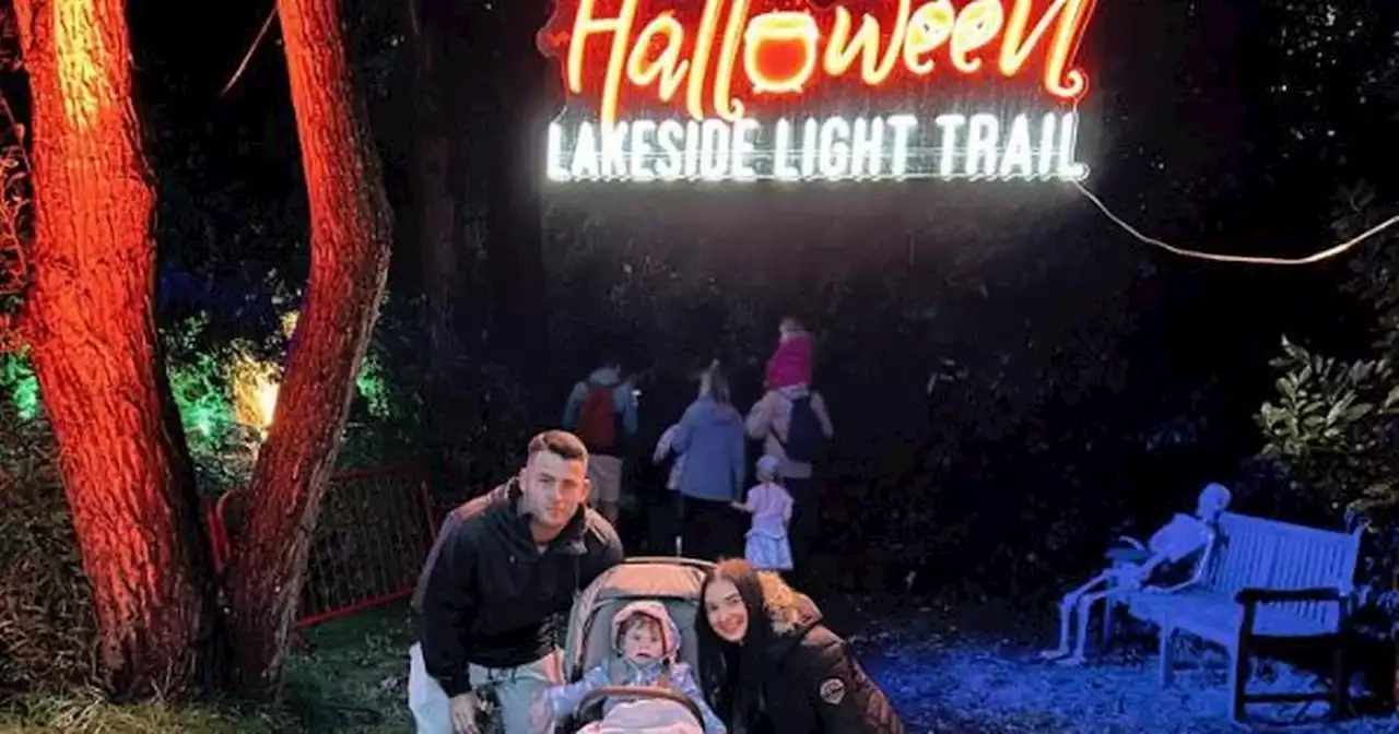 Chloe Radford braves spooky Halloween lakeside light trail with family